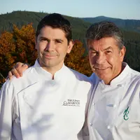 Jacques et Régis Marcon restaurateurs à St Bonnet le Froid, Haute-Loire.