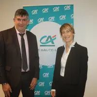 Jean-Michel Forest,  président, avec la directrice Gaëlle Regnard, ingénieure Agro des Eaux et Forêts qui avant d'entrer au Crédit Agricole Loire-Haut