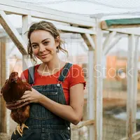 Fille et poulet