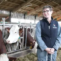 Virginie Garnier, présidente de la coopérative XR Repro et agricultrice à Lissac.