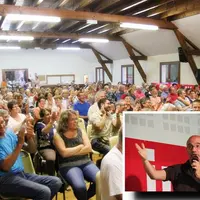 Une salle comble et enthousiaste  a encouragé les candidats sélectionnés après avoir répondu aux questions de Nicolas Stoufflet (en médaillon).