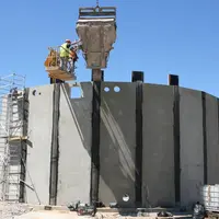 La cuve à percolât en phase terminale : 18 mètres de diamètre pour six mètres de haut.