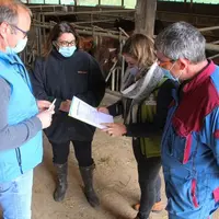 Discussions entre éleveurs, technicien conseil Centraliment et responsable développement et qualité Altitude pour planifier les apports.