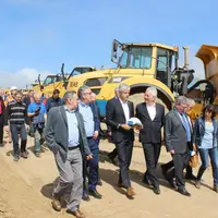 Visite du chantier en présence des élus.