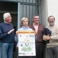 MM. Lafont, Hermet et Chazette, et Mme Dominique Morizet, membres du bureau du Secours populaire.
