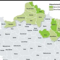 État actuel des contaminations confirmées dans le Nord de la France.