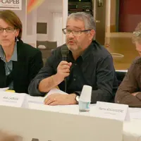 Alain Lacroix (au micro), président de la Confédération de l’artisanat des petites entreprises du bâtiment du Cantal (Capeb 15).