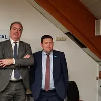 Laurent Ladoux, président de la CCI, a accueilli Sébastien Vidal, président de Limagrain, invité comme grand témoin de la chambre consulaire à Aurilla
