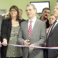 Jean-Luc combes, préfet du Cantal, était présent à l'inauguration du marché.