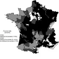 Pousse nette en mai par rapport à la pousse nette de référence