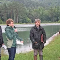 Jean-Marc Brunhes, à droite, a témoigné de son expérience lors de la journée organisée par le GVA de Lafeuillade-Montsalvy,
l’association des irrigan