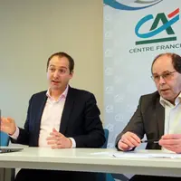 Virgile Chevallier, directeur du développement des crédits, et Daniel Crétois, vice-président cantalien de la caisse régionale de Crédit agricole Cent