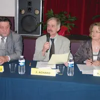 Renée Beaudonnat, trésorier de la fédération, Joël Achard, président et Michèle Clavaud, secrétaire.