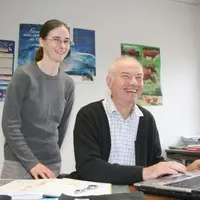 Estelle Delarue et Michel Fouilhac, conseillers spécialisés en production porcine à la Chambre d’agriculture du Cantal.