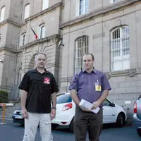 Jean-Vincent Boudou et Éric Bory, secrétaires départemental et local de Force ouvrière.