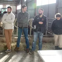 Présentation de la démarche de financement et des produits transformés, au Gaec de Sazergues, à Saint-Simon.