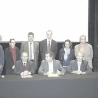 Pierre Jarlier, ainsi que les deux vice-présidents du Réseau de villes, Jean-Jacques Faucher, maire de Brioude, et Jacques Magne, maire d’Issoire à la