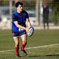 Émile Dayral à l'entraînement dimanche avec les Bleus.