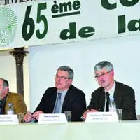 Jean-Philippe Viollet, président de la chambre d’agriculture, Philippe Monteil, président de la FDSEA, Pascal Ferey,vice-président de la FNSEA, Thierr