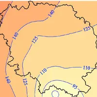Exemple de carte répertoriant les cumuls de températures le 7 mars 2010 en Creuse.