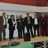 De gauche à droite : Jean Auclair, député, Pascal Lerousseau; président de la FDSEA de la Creuse, Claude Serra, préfet de la Creuse, Jean-Philippe Vio
