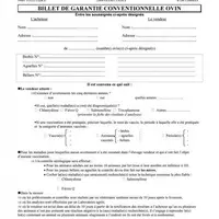 Le billet de garantie conventionnelle.