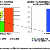 Coût de la PAC et des dépenses publiques (2008).