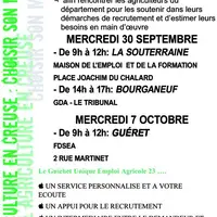 Les permanences du Guichet Unique Emploi agricole 23.