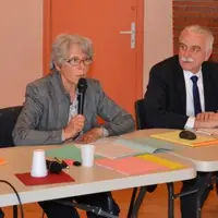 De g. à dr. : Philippe Bouillaud, codirecteur du CER, Michelle Suchaud, présidente, Michel Devos, codirecteur et Jean-Noël Beyrand, vice-président.