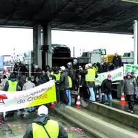 Le péage bloqué.