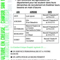 Le guichet unique de l'emploi agricole organise des permanences.