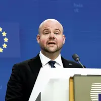 Le ministre suédois de l'Agriculture Peter Kullgren lors de la réunion du conseil Agriculture.
