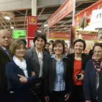 Carole Delga, au centre est allée à la rencontre des producteurs lozériens