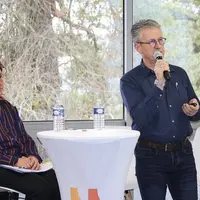 Patricia Granat, présidente du Cerfrance, et Denis Laporte, directeur, présentent les résultats d'activité