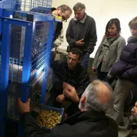 La machine à éplucher les châtaignes.