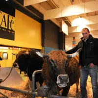François Brunel, éleveur d'Aubrac lozérien, était présent au salon.