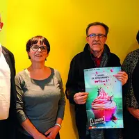 De gauche à droite, Philippe Rochoux, représentant le conseil général ; Marie Huguet, programmatrice du festival ; Jean-Pierre Allier, l’un des présid