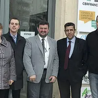 Xavier Beulin, entouré par les responsables agricoles Lozériens.