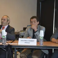 De gauche à droite, Laurent Journaux (IDELE), Jean-Marc Alibert, président de la commission bovin viande de FGE et du Herd-book Limousin et Philippe B