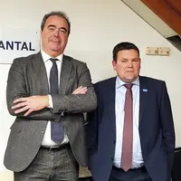 Laurent Ladoux, président de la CCI, a accueilli Sébastien Vidal, président de Limagrain, invité comme grand témoin de la chambre consulaire à Aurilla