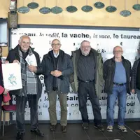 Les organisateurs de la première Nuit des burons, lors de la présentation, lundi 14 mai, à la Maison de l’Aubrac.