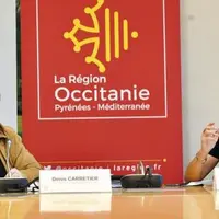 Denis Carretier et Carole Delga en conférence de presse pour soutenir les agriculteurs.