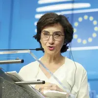 Maria Do Céu Antunes, ministre de l'agriculture portugaise, en conférence de presse lors de la commission Agriculture et pêche de mai 2021.