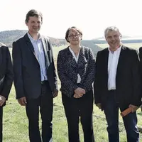 Dominique Chambon, président du syndicat des producteurs de fromages AOC rocamadour ; Patrice Chassard, président du syndicat saint-nectaire ; Corinne