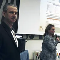Denis Laporte, directeur du Cerfrance Lozère et Patricia Granat, son président.