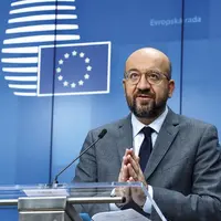 Charles Michel en conférence de presse, président du Conseil européen.