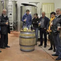 Christian Huguet, président de la communauté de commune Florac-Sud Lozère, Michel Vieilledent, maire d'Ispagnac, René Moreno, conseiller régional et G