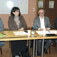 De gauche à droite : Olivier Boulat, président du Cal et de la FDSEA ; Sophie Pantel, vice-présidente de la Région Languedoc-Roussillon ; Éric Andrieu