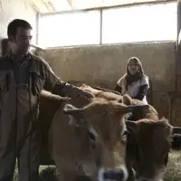 Nicolas Nouet et Fanny Janvier avec leurs deux prétendants : Mimosa et Napoléon.