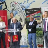 Au lycée agricole de la Canourgue, les élus locaux, accompagnés du vice-président de la région Vincent Labarthe, de la rectrice de l’académie de Montp